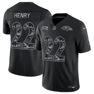 Baltimore Ravens #22 Derrick Henry Black F.U.S.E. 2026 Salute to Service Limited Jersey