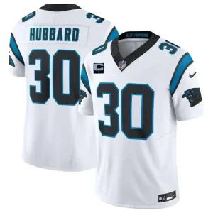 Carolina Panthers #30 Chuba Hubbard White 2026 F.U.S.E. 1-Star C Patch Vapor Limited Jersey