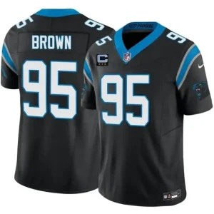 Carolina Panthers #95 Derrick Brown Black 2026 F.U.S.E. 3-Star C Patch Vapor Limited Jersey