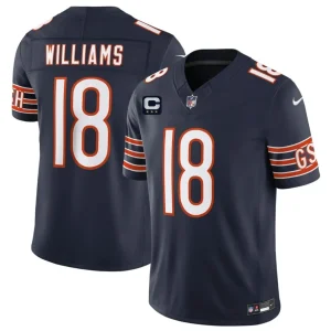 Chicago Bears #18 Caleb Williams Navy 2026 F.U.S.E. With 3-star C Patch Vapor Untouchable Limited Jersey