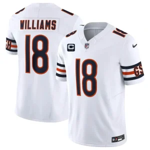 Chicago Bears #18 Caleb Williams White 2026 F.U.S.E. With 3-star C Patch Vapor Untouchable Limited Jersey