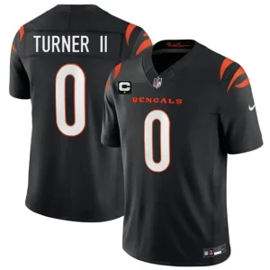 Cincinnati Bengals #0 DJ Turner II Black 2026 F.U.S.E. 1-Star C Patch Vapor Untouchable Limited Jersey