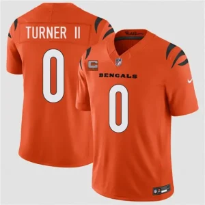 Cincinnati Bengals #0 DJ Turner II Orange 2026 F.U.S.E. 1-Star C Patch Vapor Untouchable Limited Jersey