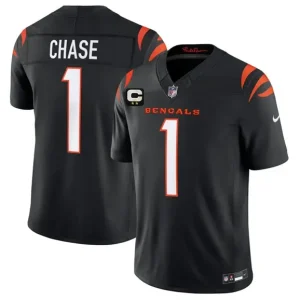 Cincinnati Bengals #1 Ja'Marr Chase Black 2026 F.U.S.E. 2-Star C Patch Vapor Untouchable Limited Jersey