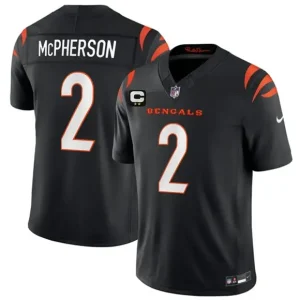 Cincinnati Bengals #2 Evan McPherson Black 2026 F.U.S.E. 2-Star C Patch Vapor Untouchable Limited Jersey