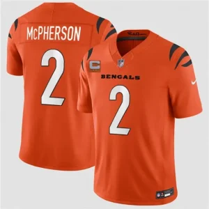 Cincinnati Bengals #2 Evan McPherson Orange 2026 F.U.S.E. 2-Star C Patch Vapor Untouchable Limited Jersey