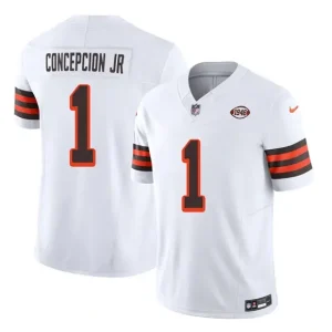 Cleveland Browns #1 KC Concepcion Jr White 1946 Collection F.U.S.E. Vapor Limited Jersey