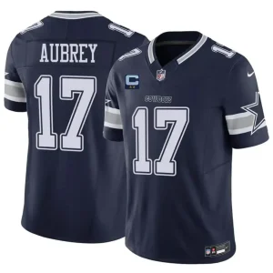 Dallas Cowboys #17 Brandon Aubrey Navy 2026 With 2-Star C Patch F.U.S.E. Vapor Untouchable Limited Jersey