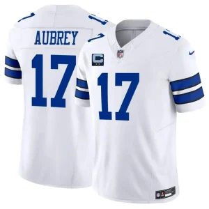 Dallas Cowboys #17 Brandon Aubrey White 2026 With 2-Star C Patch F.U.S.E. Vapor Untouchable Limited Jersey