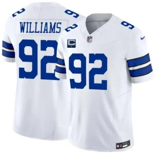 Dallas Cowboys #92 Quinnen Williams White 2026 With 1-Star C Patch F.U.S.E. Vapor Untouchable Limited Jersey