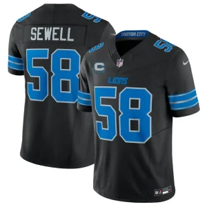 Detroit Lions #58 Penei Sewell Black 2026 F.U.S.E. With 4-Star C Patch Vapor Limited Jersey