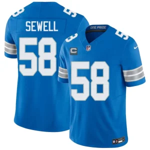 Detroit Lions #58 Penei Sewell Blue 2026 F.U.S.E. With 4-Star C Patch Vapor Limited Jersey