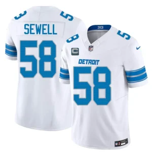 Detroit Lions #58 Penei Sewell White 2026 F.U.S.E. With 4-Star C Patch Vapor Limited Jersey