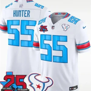 Houston Texans #55 Danielle Hunter White 2026 F.U.S.E. Rivalries Collection With 25th Anniversary Patch Limited Jersey