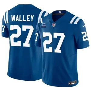 Indianapolis Colts #27 Justin Walley Blue 2026 F.U.S.E. 1-Star C Patch Vapor Limited Jersey