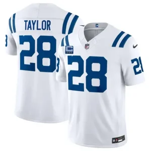 Indianapolis Colts #28 Jonathan Taylor White 2026 F.U.S.E. With 4-Star C Patch Limited Jersey