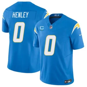 Los Angeles Chargers #0 Daiyan Henley Blue 2026 F.U.S.E. 2-Star C Patch Vapor Limited Jersey