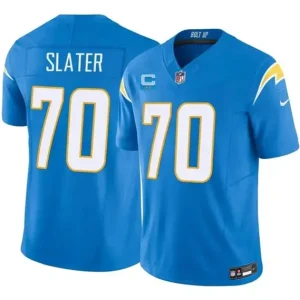 Los Angeles Chargers #70 Rashawn Slater Blue 2026 F.U.S.E. 2-Star C Patch Vapor Limited Jersey