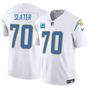 Los Angeles Chargers #70 Rashawn Slater White 2026 F.U.S.E. 2-Star C Patch Vapor Limited Jersey