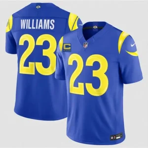 Los Angeles Rams #23 Kyren Williams Royal 2026 F.U.S.E. 4-Star C Patch Vapor Limited Jersey