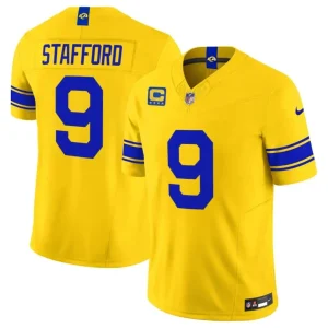 Los Angeles Rams #9 Matthew Stafford Yellow 2026 F.U.S.E. With 4- Star C Patch Vapor Limited Jersey