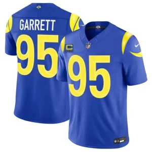 Los Angeles Rams #95 Myles Garrett Royal 2026 F.U.S.E. 4-Star C Patch Vapor Limited Jersey