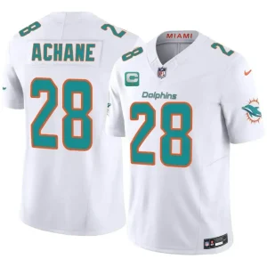 Miami Dolphins #28 De'Von Achane White 2026 F.U.S.E. 1-Star C Patch Vapor Limited Jersey